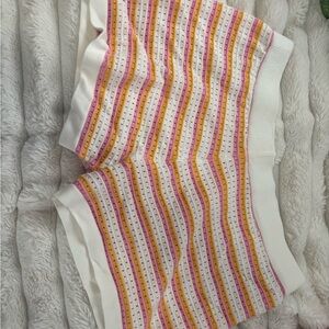 Amazon Women's Striped Shorts - White, Pink, Yellow